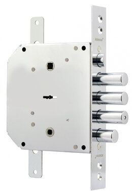 Замок Border (Бордер) врезной сувальдный с задвижкой и защёлкой ЗВ9-6 ПКТЗ с тягами (прав.), 5 кл. /77404/