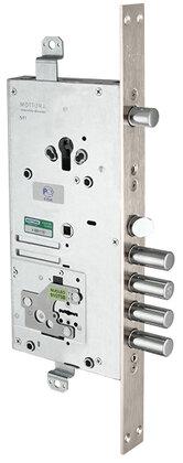 Замок Mottura (Моттура) врезной двухсистемный 54.J939M-D MyKey (правый), перекод. с торца, кл. 60 мм, без накл.