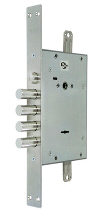 Замок Mettem (Меттэм) врезной сувальдный с защёлкой ЗВ9 343.1.1 с тягами, 5 кл.