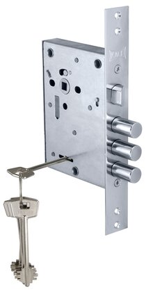 Замок Kale kilit (Кале килит) врезной сувальдный с защёлкой 442/L , 4 кл.