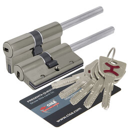 Цилиндровый механизм Cisa (Чиза) под вертушку (дл. шток) AP4S 0P3S7-81.12 (65 мм/30+10+25), НИКЕЛЬ