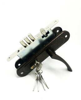 Корпус Zenit (Зенит) врезного замка с защелкой в комплекте с ручкой ЗВ4.009/17 (медь), 4 кл.