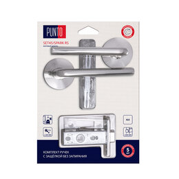 Комплект ручек Punto (Пунто) с защелкой c запиранием LM/A SET72R.RS52.SPARK/HD SN-3 матовый никель