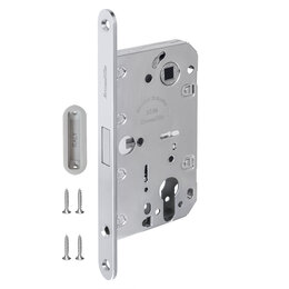 Замок Armadillo (Армадилло) межкомнатный магнитный под цилиндр с ответной планкой GRAVITY G02.196.50.85 CP хром