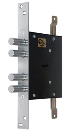 Замок Mettem (Меттэм) врезной сувальдный ЗВ8 141.1.0 с тягами (ЗВСП-2Т-1) L-16, 5 кл.