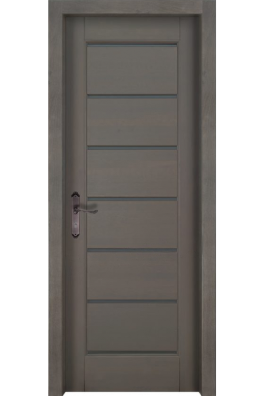 Дверь межкомнатная из массива ольхи "Премьер", остекленная (бейц / серый)