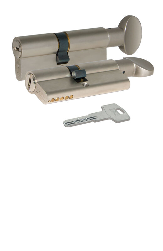 Цилиндровый механизм Kale kilit (Кале килит) с вертушкой 164 BM/80 (35+10+35) mm никель 5 кл.