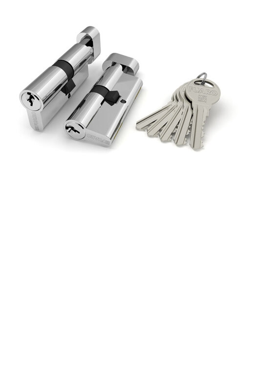 Цилиндровый механизм Fuaro (Фуаро) с вертушкой R302/70 mm-BL (30+10+30) CP хром 5 кл. БЛИСТЕР