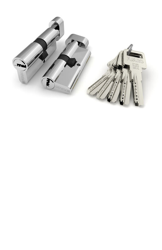 Цилиндровый Fuaro (Фуаро) механизм (R602/70) R6002Knob70(30+10+30) CP хром 5Key с вертушкой