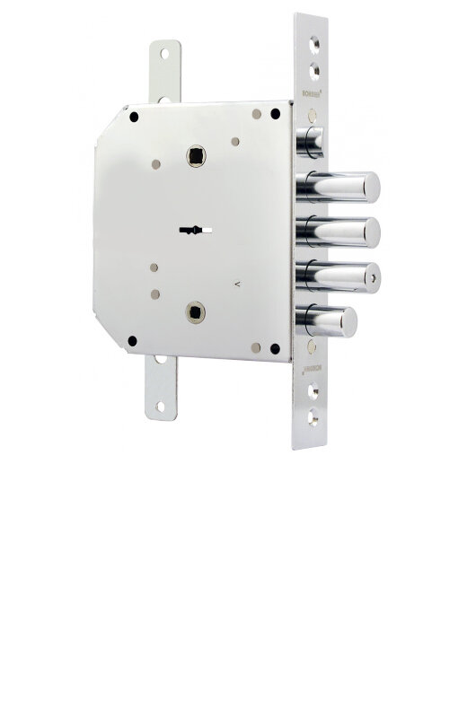 Замок Border (Бордер) врезной сувальдный с задвижкой и защёлкой ЗВ9-6 ПКТЗ с тягами (прав.), 5 кл. /77404/