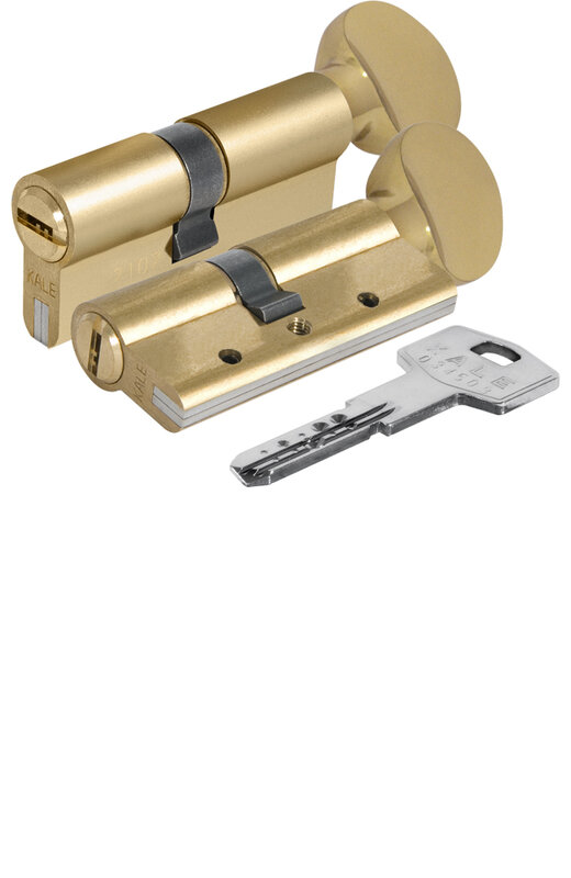 Цилиндровый механизм Kale kilit (Кале килит) с вертушкой 164 DBM-E/90 (40+10+40) mm латунь 5 кл. БЛИСТЕР