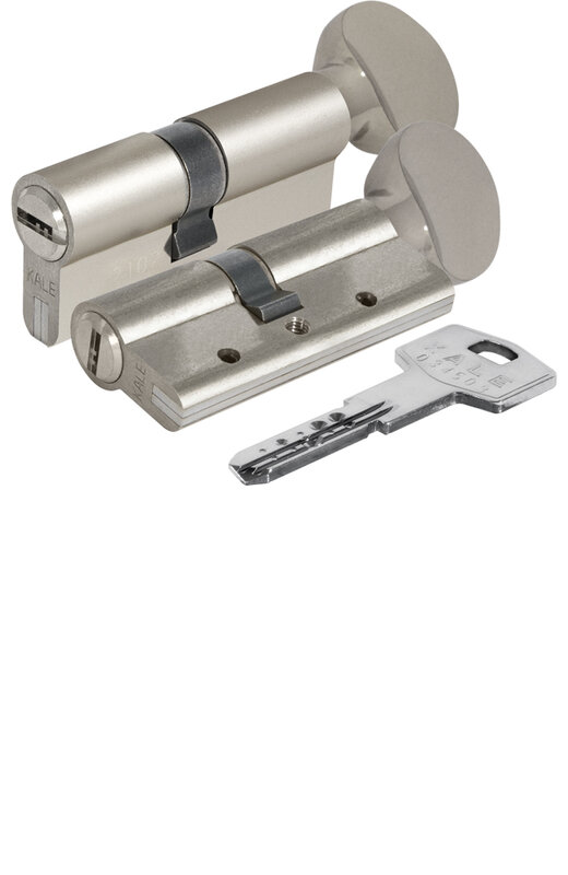 Цилиндровый механизм Kale kilit (Кале килит) с вертушкой 164 DBM-E/70 (30+10+30) mm никель 5 кл.