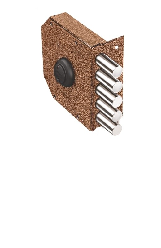 Замок Elbor (Эльбор) накладной Гранит 1.06.51.КМА никель, сув., 5 риг., зап. коробка, медный антик / 07340/