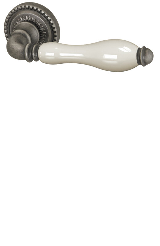 Ручка Armadillo (Армадилло) раздельная R.CL55.Silvia (Silvia CL1) AS/LWP-109 античное серебро/беж.фарфор