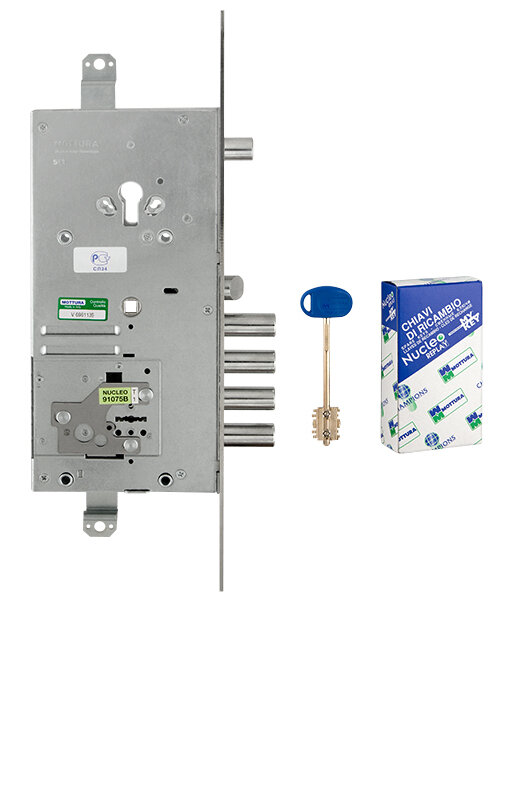Замок Mottura (Моттура) врезной двухсистемный 54.J936M-D MyKey (правый), перекод. с торца, кл. 60 мм, без накл.