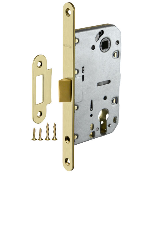 Корпус Fuaro (Фуаро) врезного замка c защёлкой PLASTP85C-50 (P85C-50) SG матовое золото