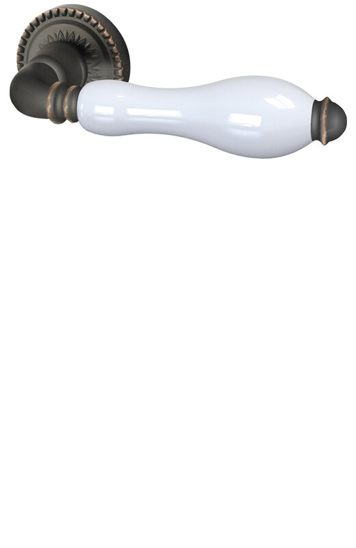 Ручка Armadillo (Армадилло) раздельная R.CL55.Silvia (Silvia CL1) ABL-18/WP-109 темная медь/бел.фарфор