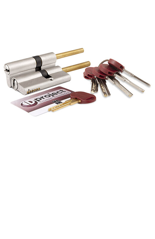 Цилиндровый механизм Mottura (Моттура) под вертушку (дл. шток) DPC1P3131 S3 (62 мм/26+10+26) САТИН.НИКЕЛЬ, 5+1 кл.