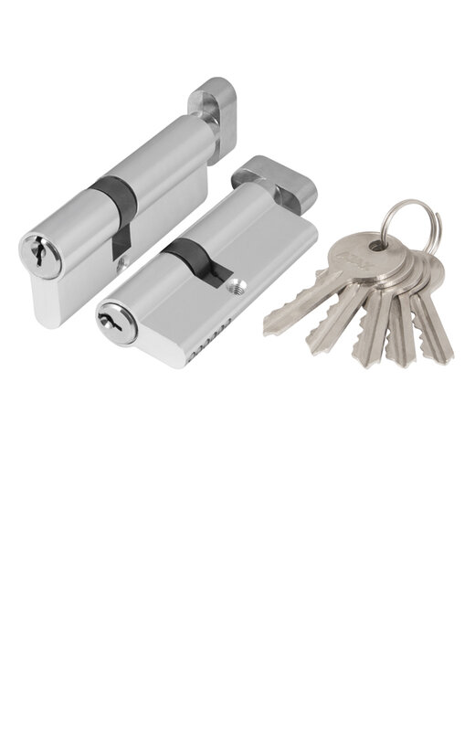 Цилиндровый Ajax (Аякс) механизм (AX102/60) AX1002Knob60 (25+10+25) CP хром с вертушкой