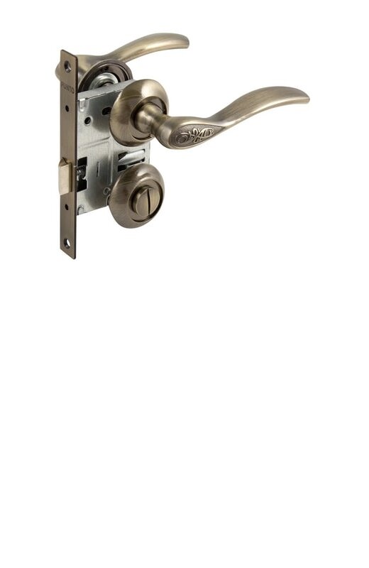 Комплект ручек Punto (Пунто) с защелкой с запиранием SET72/A RUMBA TL/HD AB-6 зеленая бронза