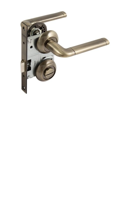 Комплект ручек Punto (Пунто) с защелкой с запиранием SET72/A REX TL/HD AB-6 зеленая бронза