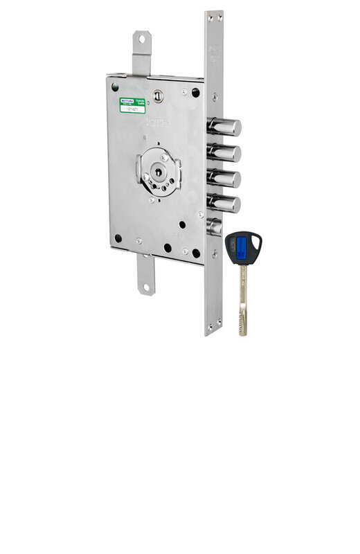 Замок Mottura (Моттура) врезной сувальдный с защёлкой 3D KEY 3D.771 D (правый), ключ 40 мм