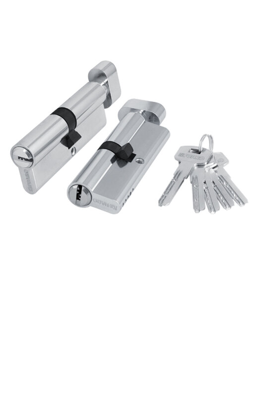 Цилиндровый Fuaro (Фуаро) механизм (200 ZM/80) 2000ZMKnob80(35+10+35) CP хром 5Key с вертушкой