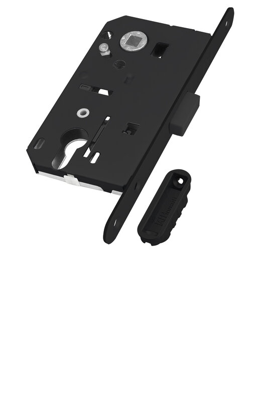 Замок Bonaiti (Бонаити) межкомнатный магнитный под цилиндр B-FORTY №68 с отв. пл. F45 (черный), планка 190 мм