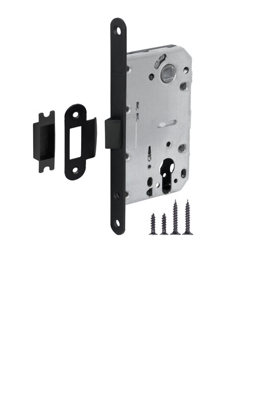 Корпус Fuaro (Фуаро) врезного замка c защёлкой PLASTP85C-50 (P85C-50) BL черный