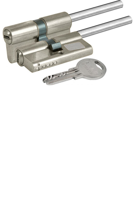 Цилиндровый механизм Kale kilit (Кале килит) под вертушку (дл.шток) 164 SX/76 (40+10+26) mm никель 5 кл.