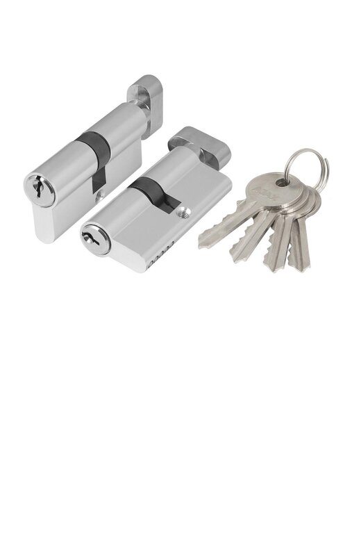 Цилиндровый Ajax (Аякс) механизм (AX102/60) AX1002Knob60 (25+10+25)/HD CP хром 4Key с вертушкой