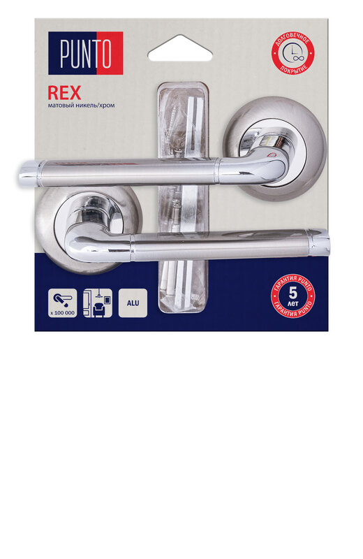 Ручка Punto (Пунто) раздельная LM/A R.TL54.REX/HD SN/CP-3 матовый никель/хром