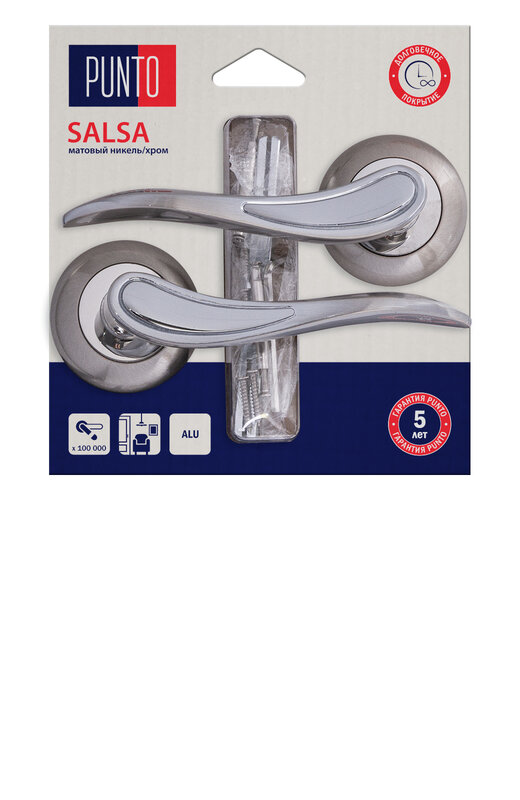 Ручка Punto (Пунто) раздельная LM/A R.TL54.SALSA/HD SN/CP-3 матовый никель/хром
