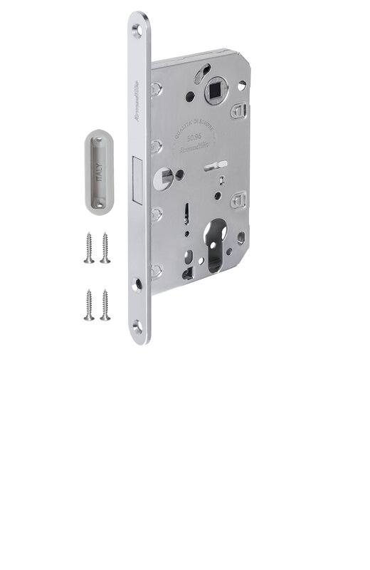 Замок Armadillo (Армадилло) межкомнатный магнитный под цилиндр с ответной планкой GRAVITY G02.196.50.85 CP хром