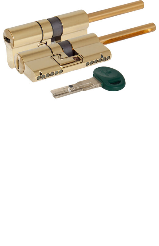 Цилиндровый механизм Mottura (Моттура) под вертушку (дл. шток) C31P513101LC5 (82 мм/46+10+26), ЛАТУНЬ (PVD)