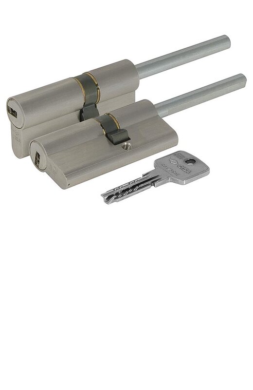 Цилиндровый механизм Cisa (Чиза) под вертушку (дл. шток) ASTRAL ОА317-07.12 (60 мм/25+10+25), НИКЕЛЬ